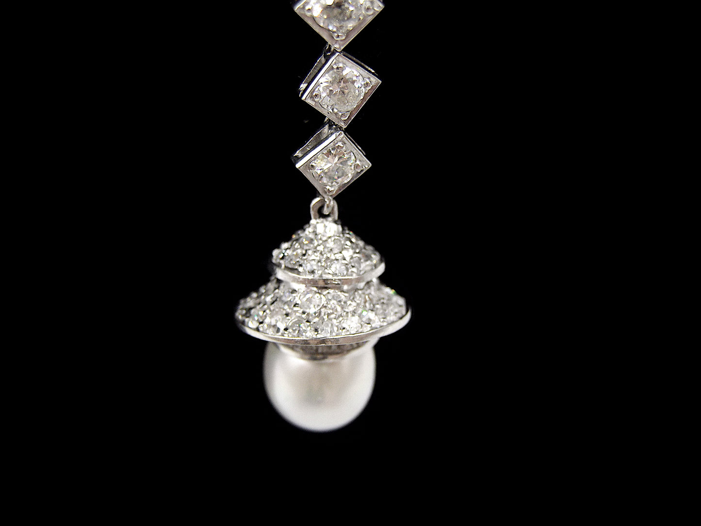 Natural Pearl Diamond Earrings