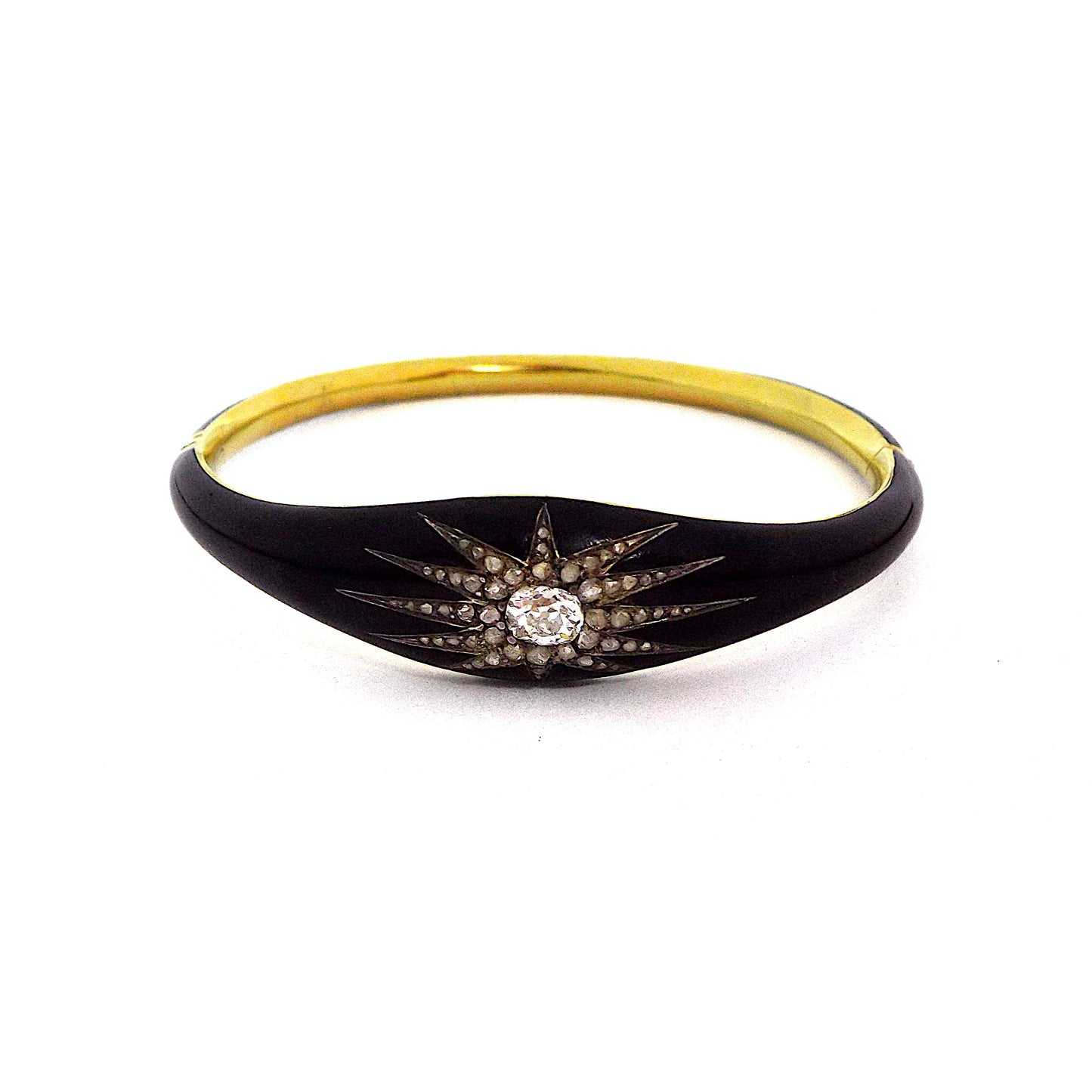 Antique Diamond Black Enamel Bracelet