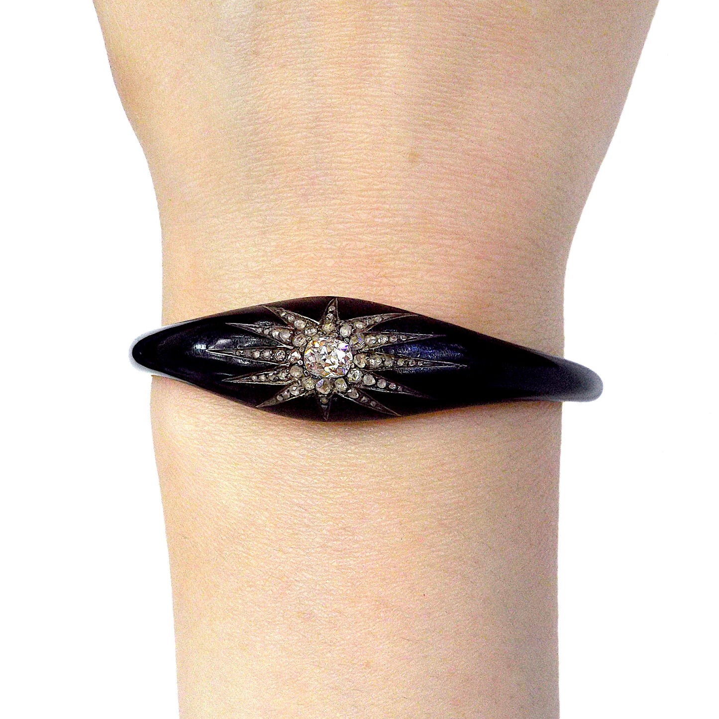 Antique Diamond Black Enamel Bracelet