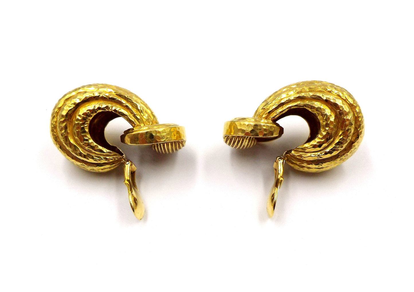 David Webb 18K Yellow Gold Doorknocker Earrings