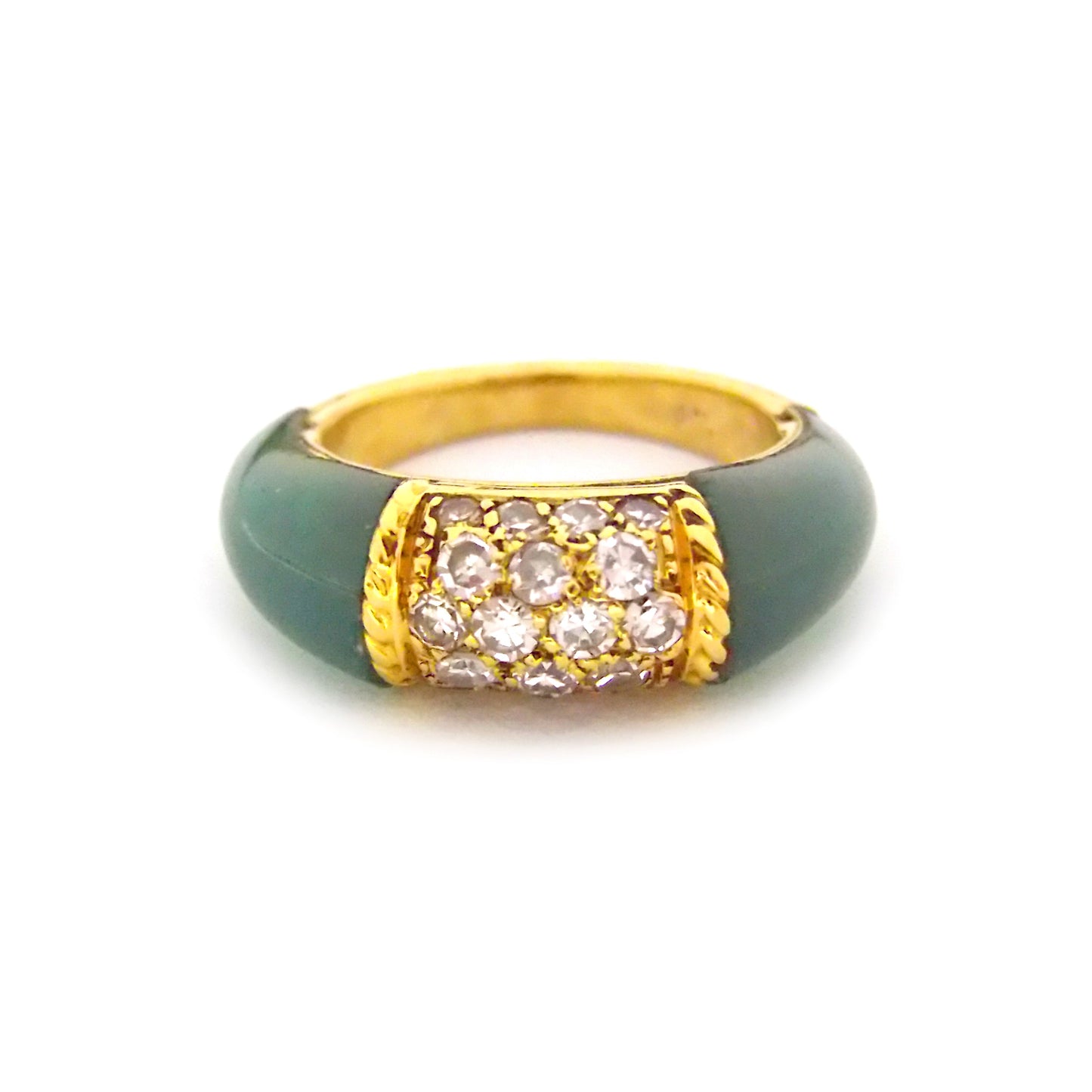 Set of Van Cleef & Arpels 18K Gold Chalcedony Diamond 'Philippine' Rings