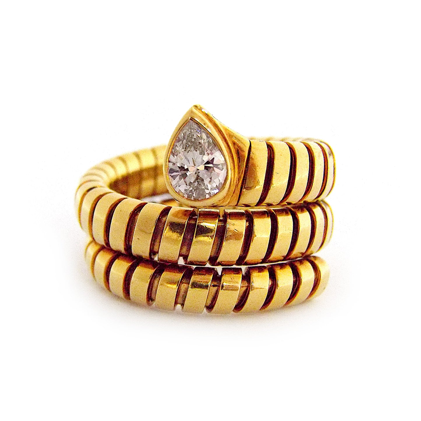 Bulgari 'Tubogas Serpenti' 18K Gold Diamond Ring