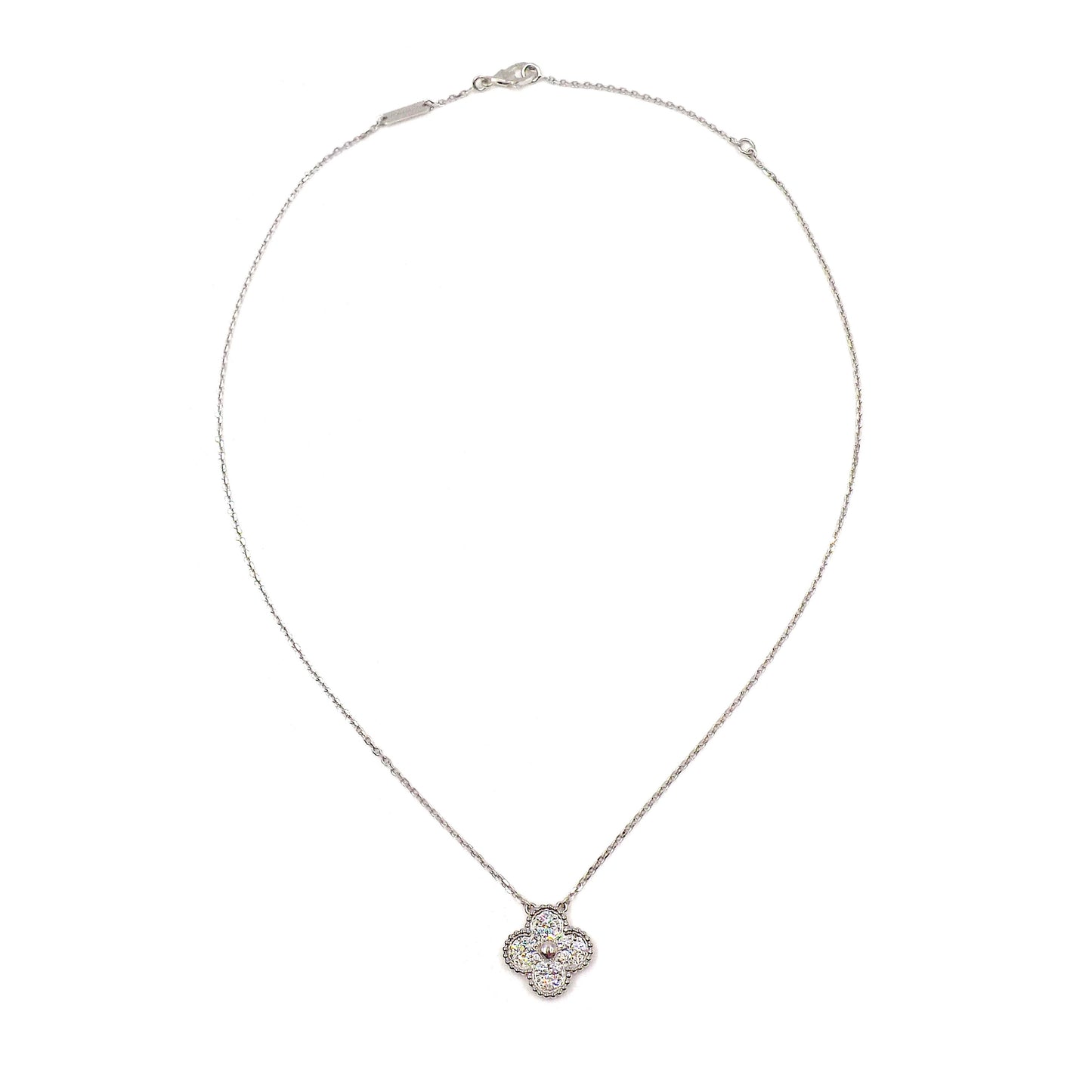 Van Cleef & Arpels Vintage Alhambra Gold Diamond Pendant Necklace