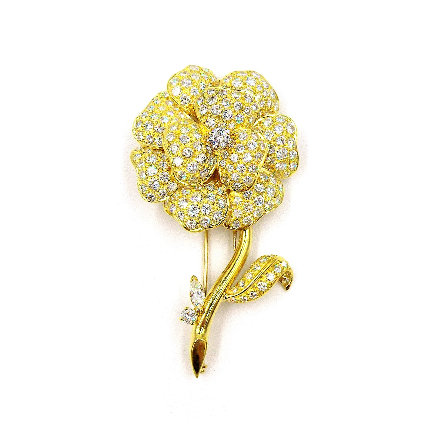 Tallarico Diamond Clip-Brooch and Earclips Set