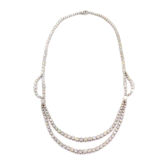 White Gold Diamond Double Chain Necklace
