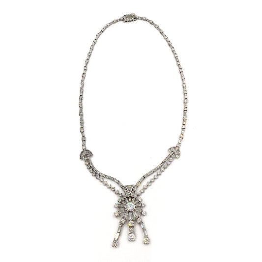 Platinum Diamond Necklace Circa 1950s
