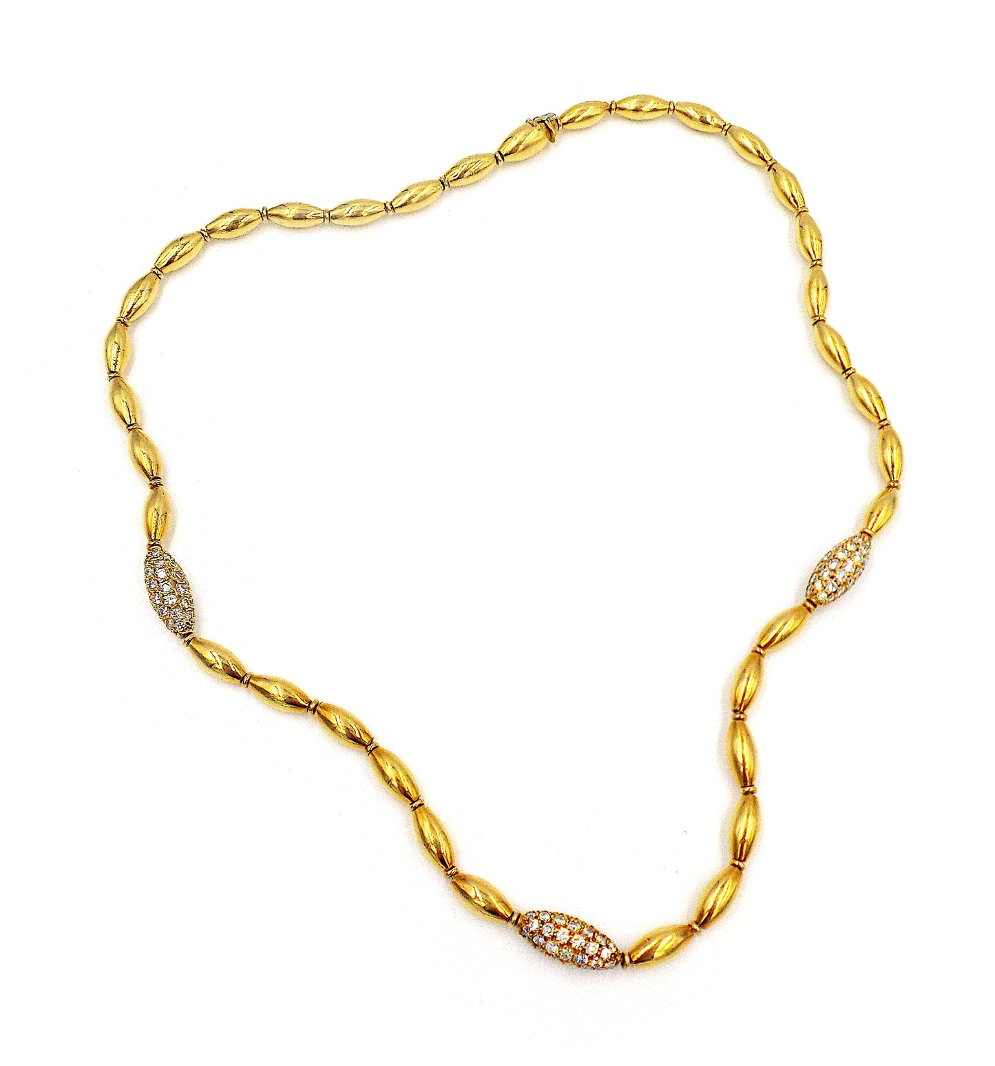 Van Cleef & Arpels 18K Yellow Gold Diamond Beaded Necklace