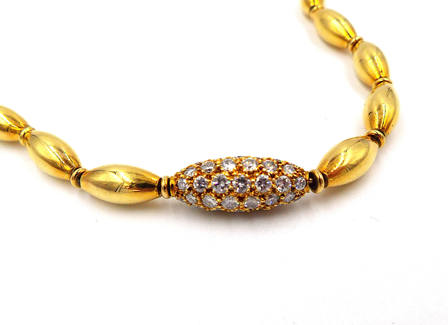 Van Cleef & Arpels 18K Yellow Gold Diamond Beaded Necklace