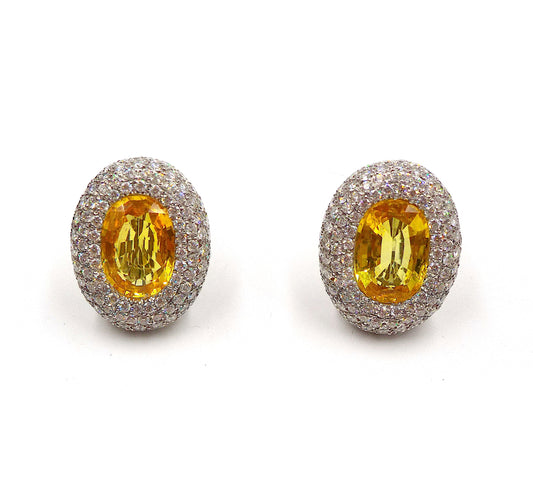 Michele Della Valle Yellow Sapphire Diamond Earclips