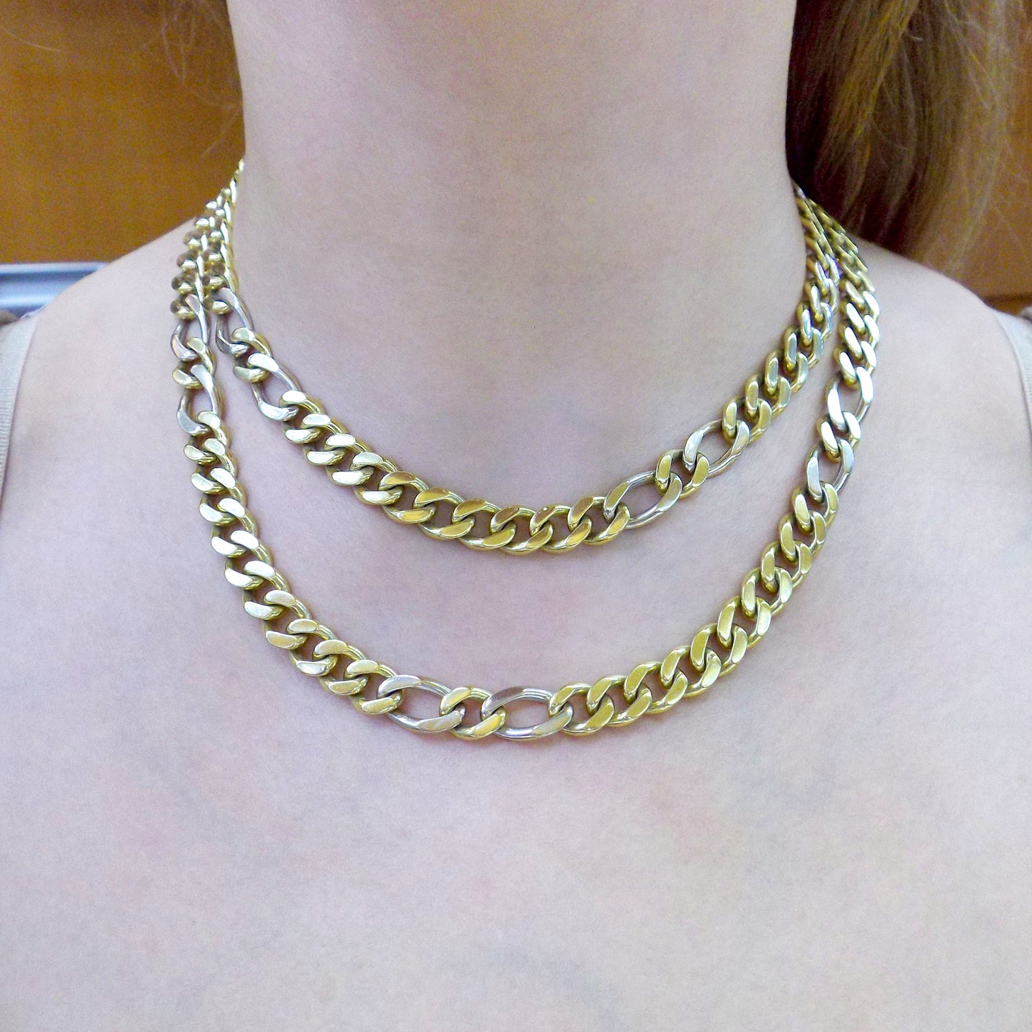 Bulgari 18K Bi-Color Gold Chain Necklace
