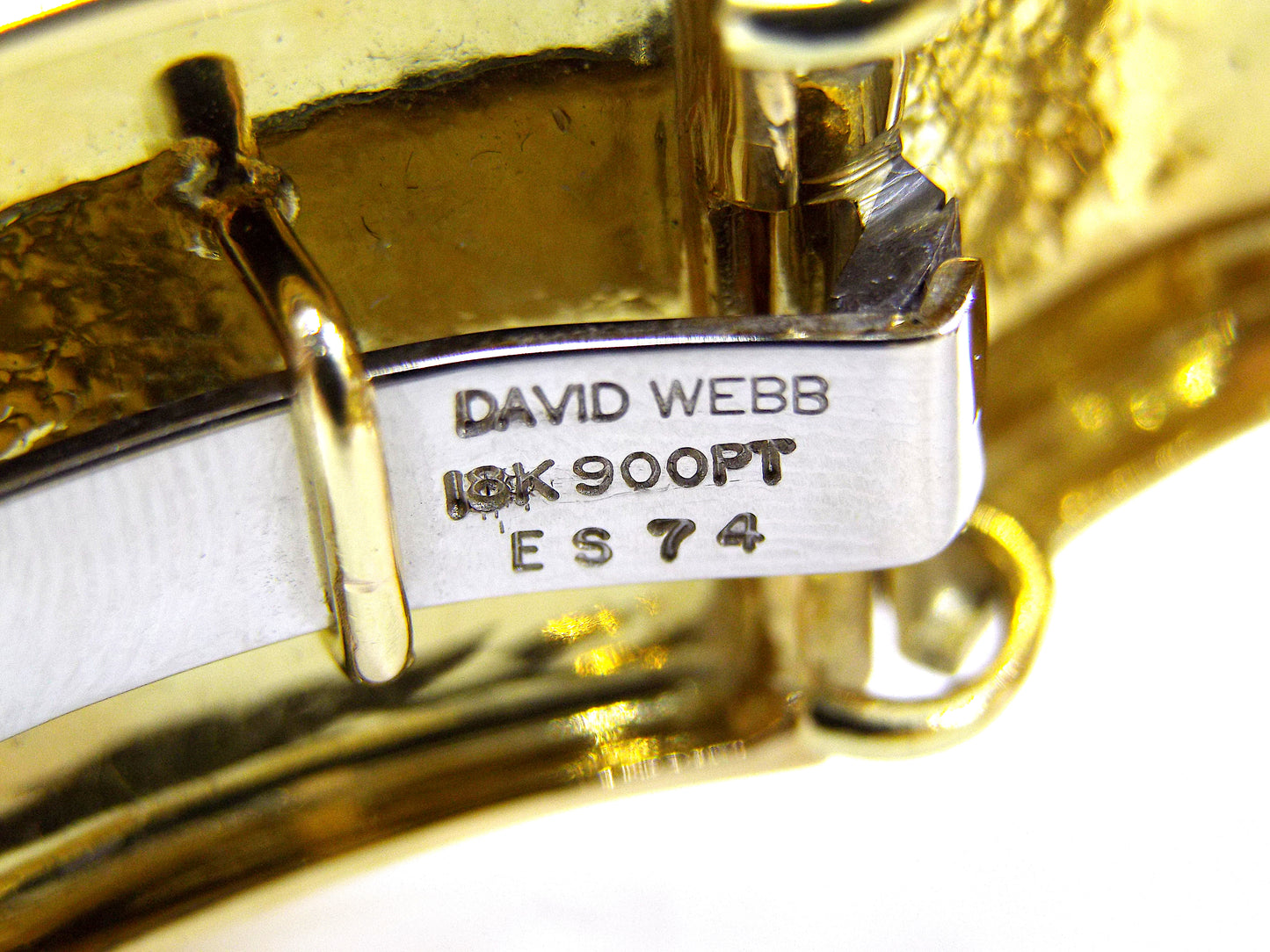 David Webb Arabesque 18K Gold Enamel Diamond Cuff Bracelet