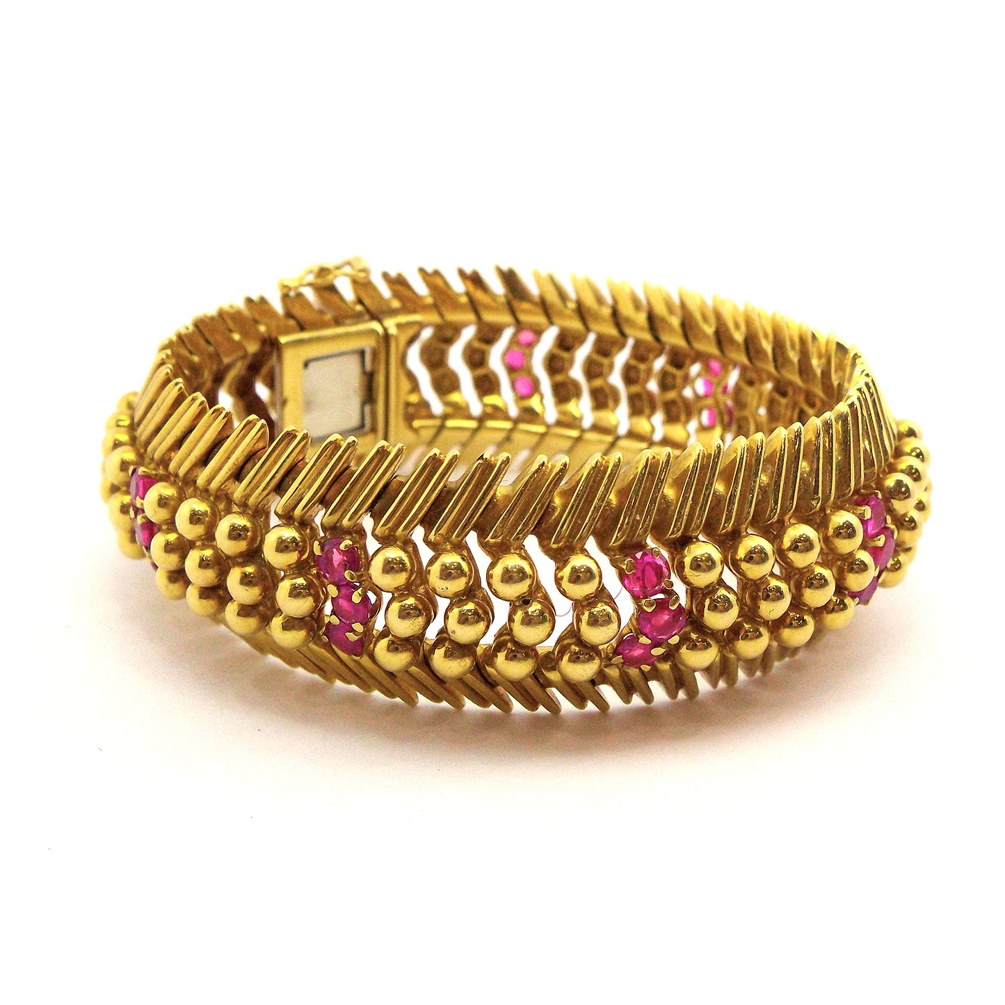 Tiffany & Company 18 Karat Yellow Gold Ruby Bracelet, circa 1950s