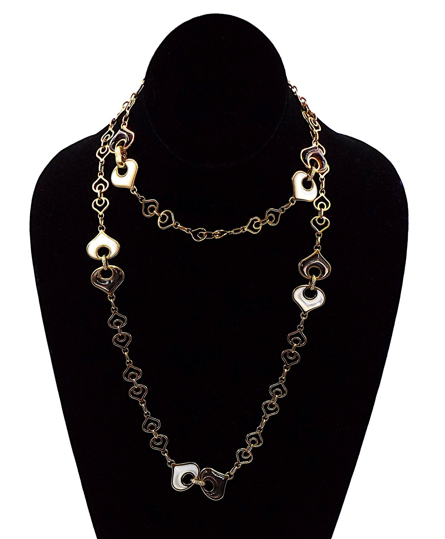 Marina B 18K Yellow Gold Mother of Pearl Diamond Chain Link Necklace