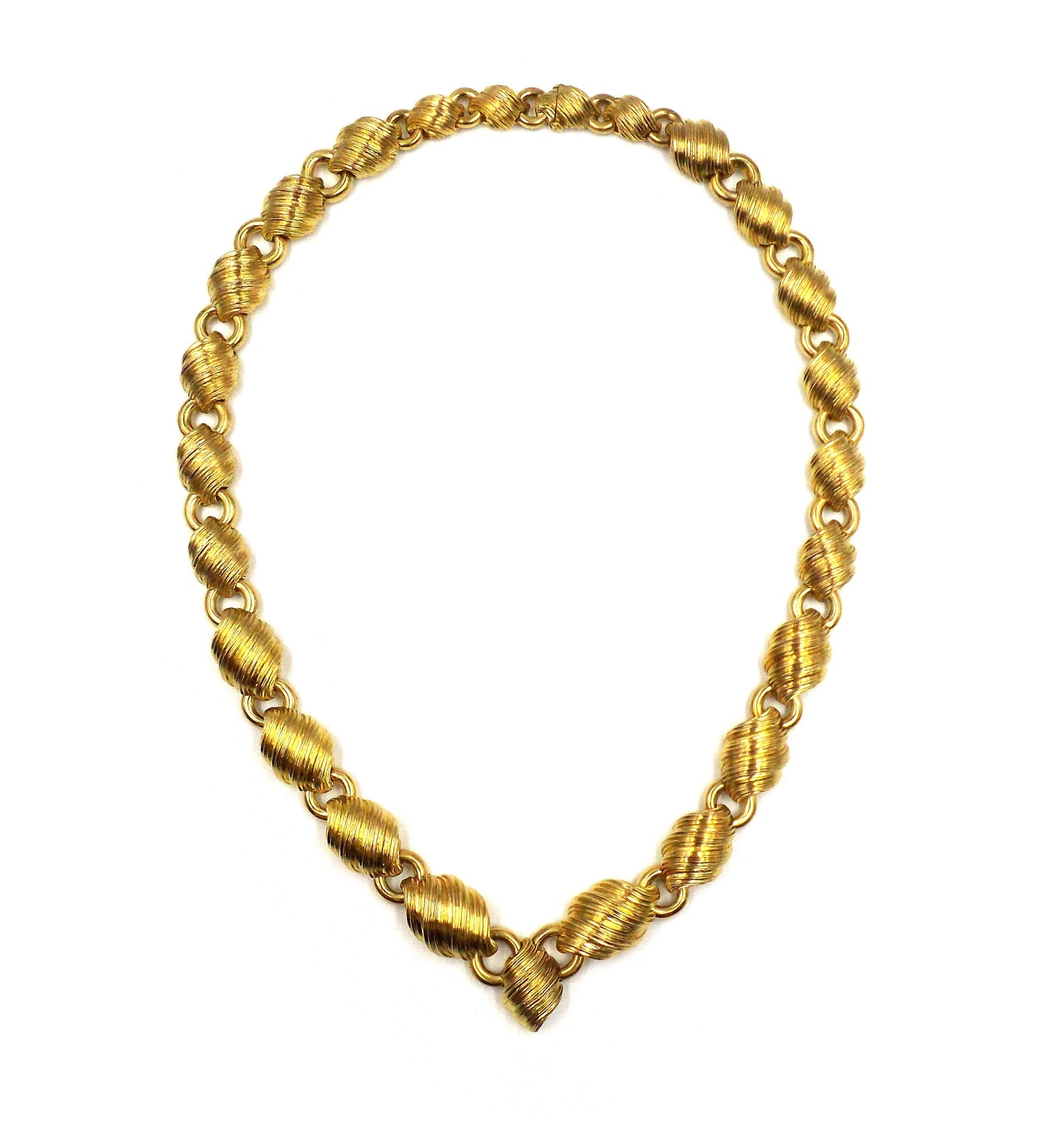 David Webb 18K Yellow Gold Textured Link Necklace