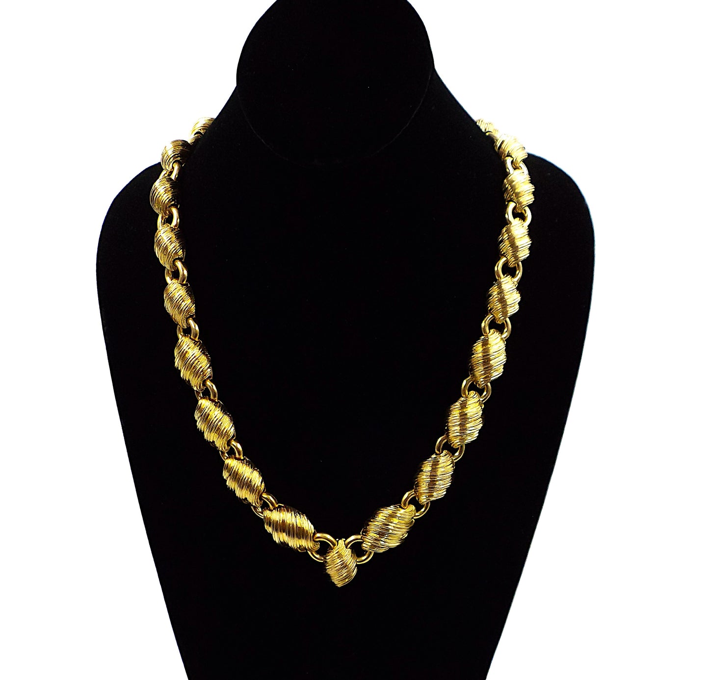 David Webb 18K Yellow Gold Textured Link Necklace