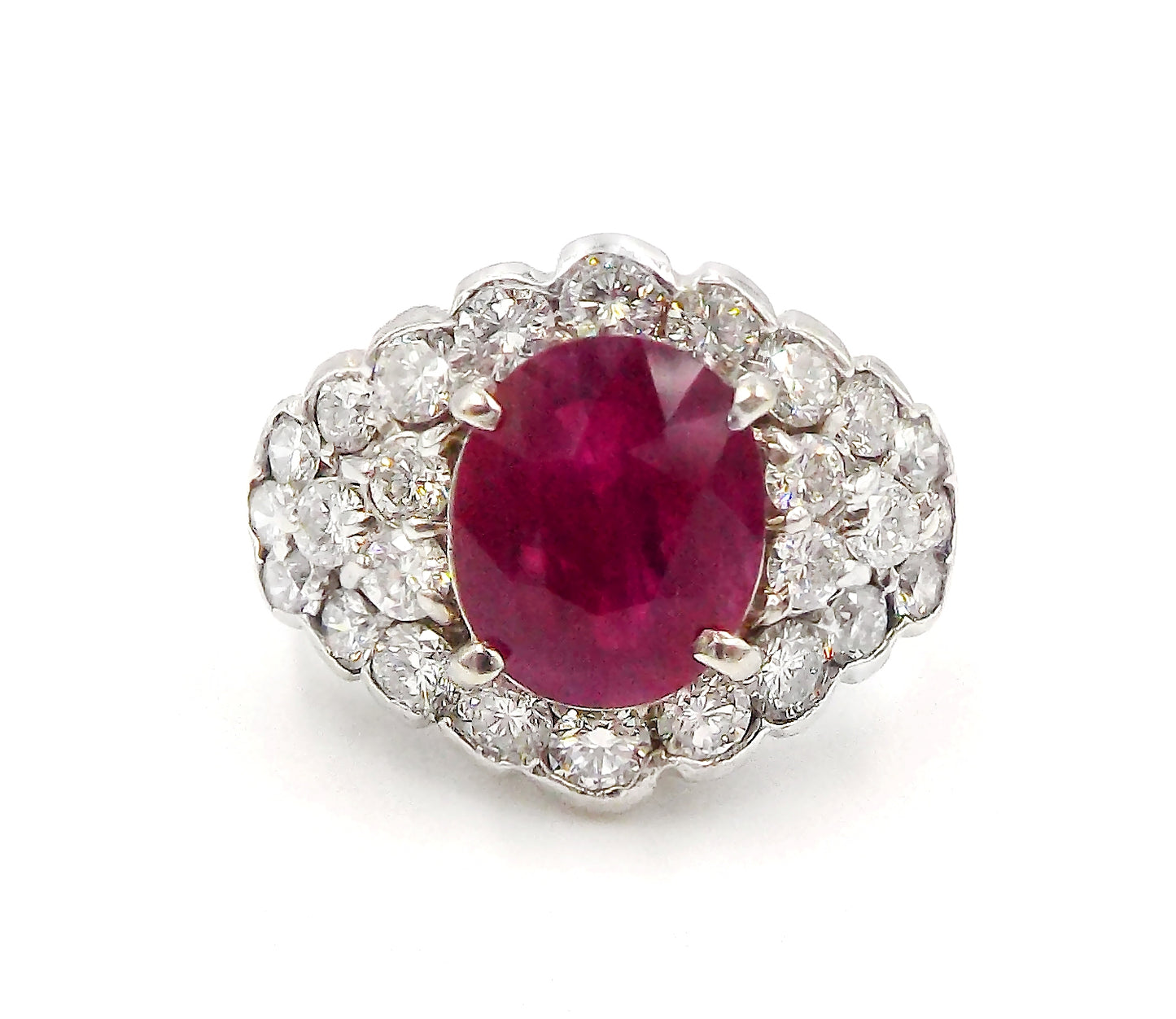 Ruby, Diamond, White Gold Ring