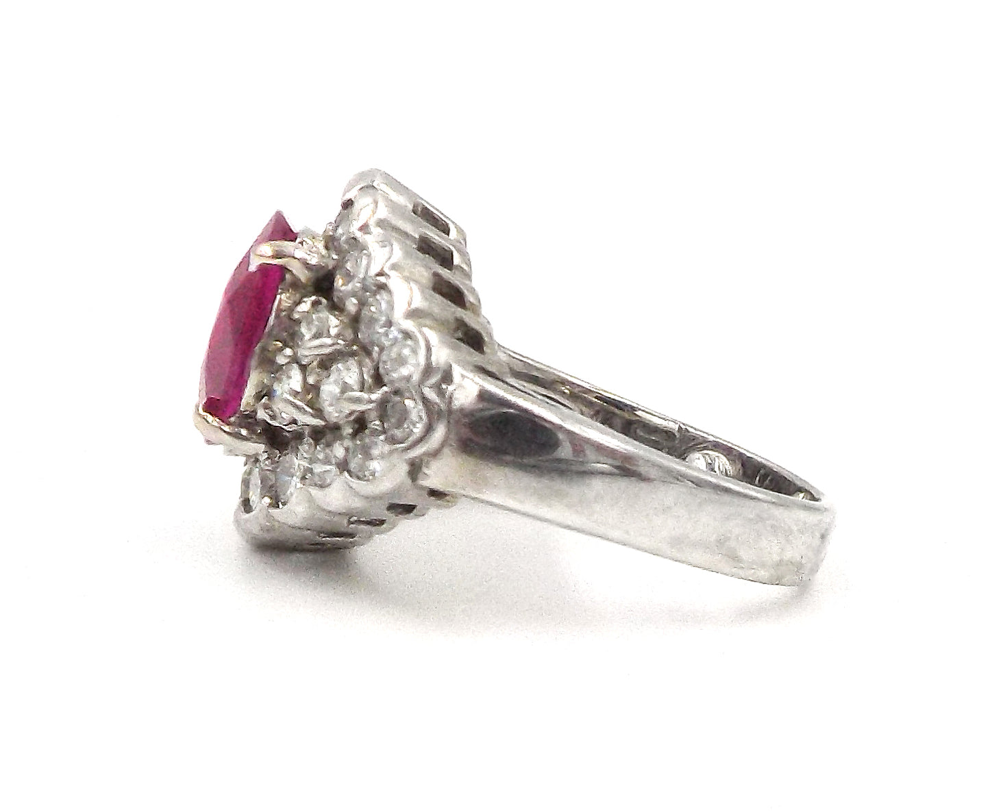 Ruby, Diamond, White Gold Ring