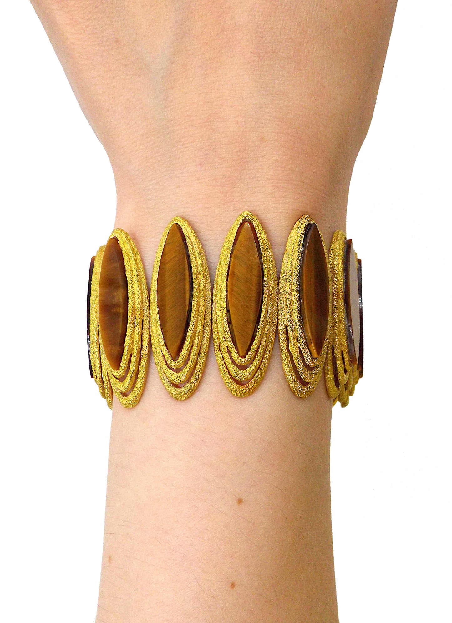 Kutchinsky Vintage Tiger Eye 18K Yellow Gold Bracelet