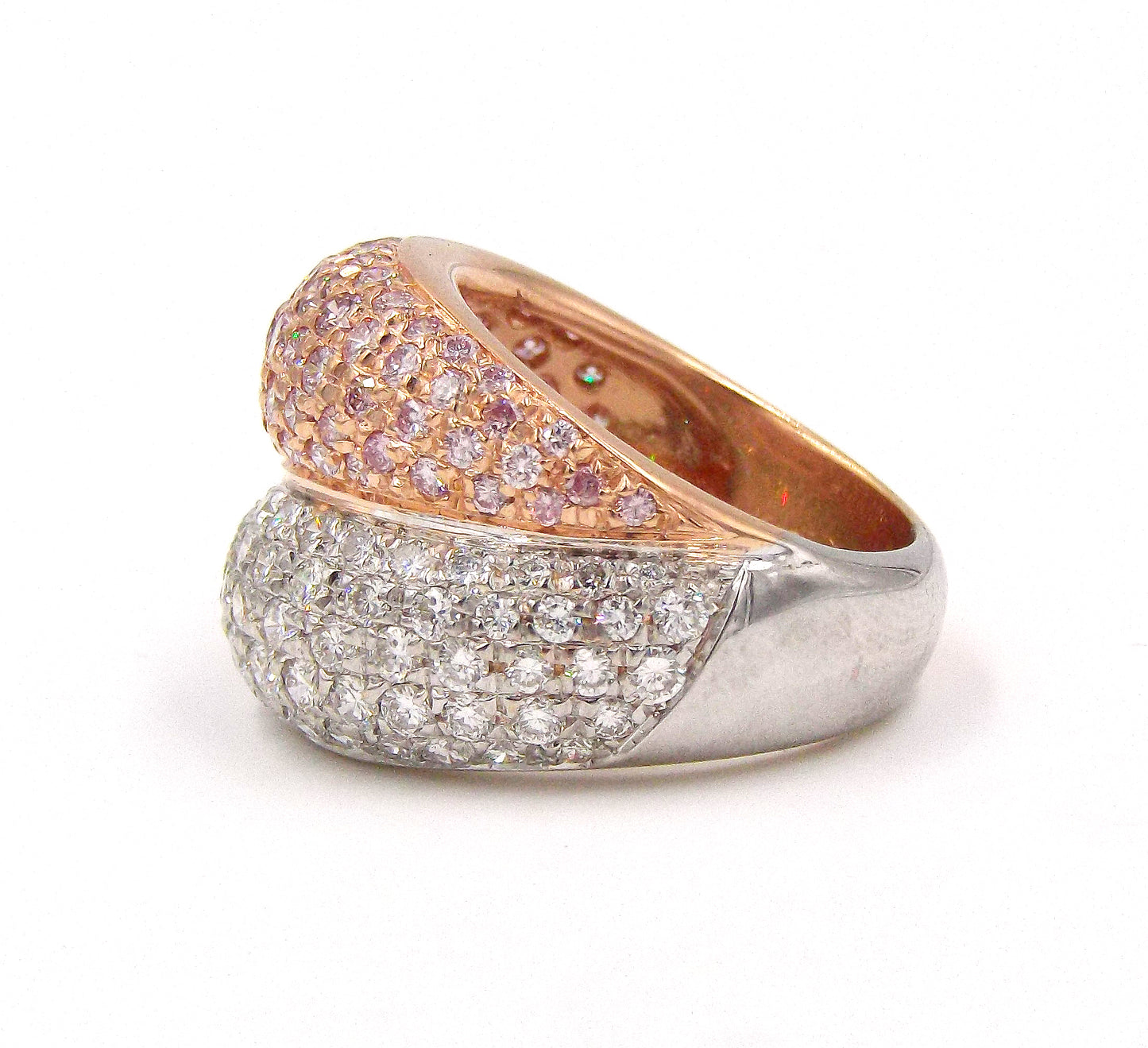 18K Rose and White Gold Diamond Ring