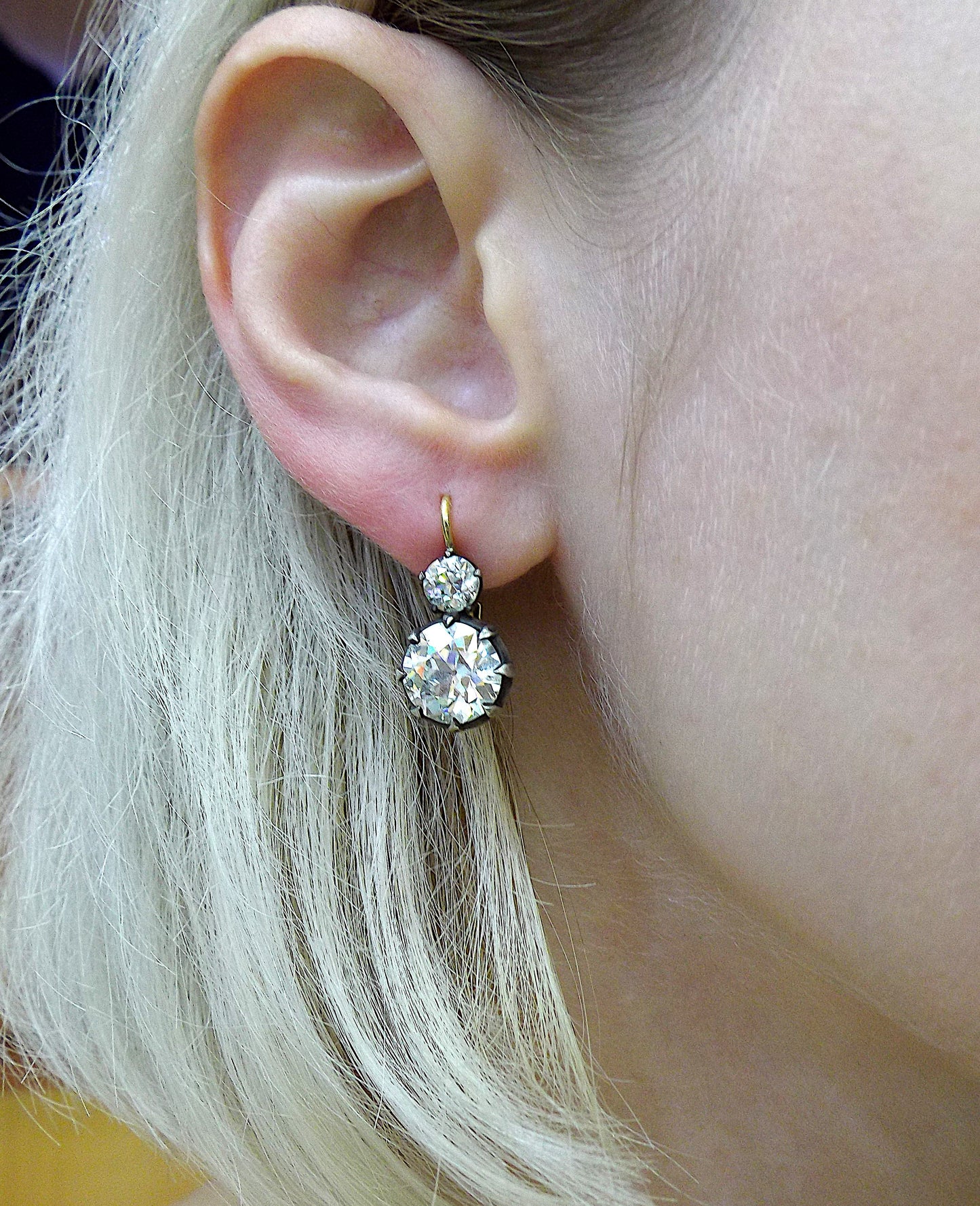 European-Cut Diamond Earrings