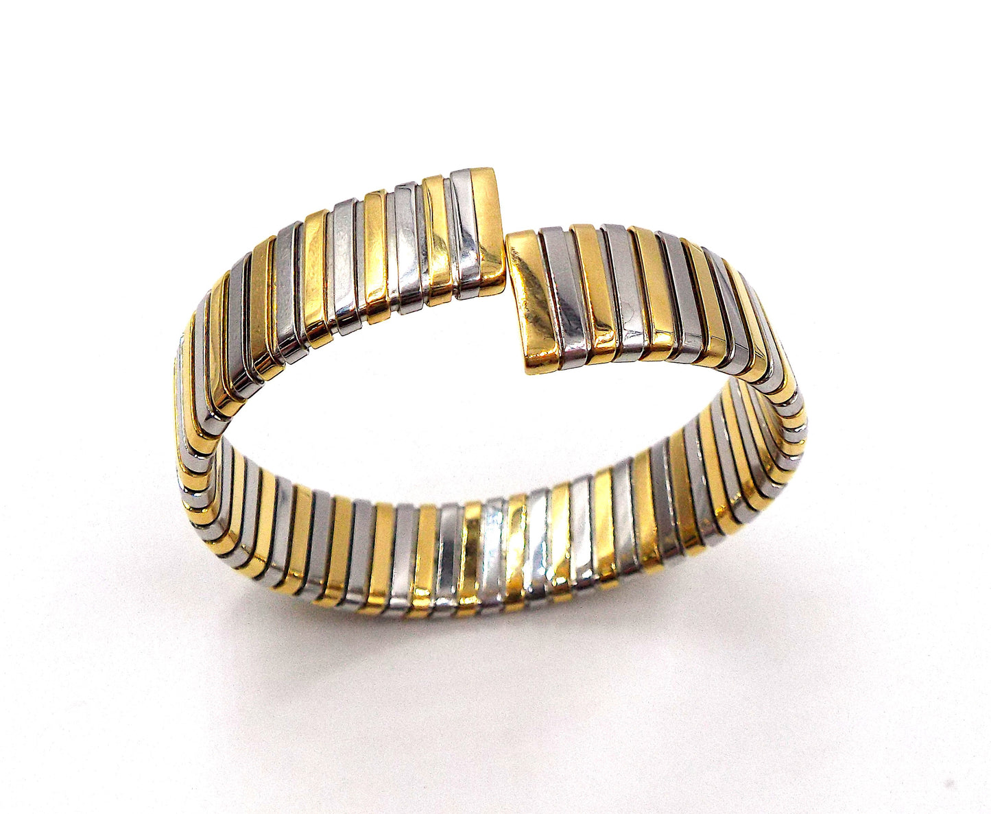 Bulgari Tubogas 18K Gold Flexible Cuff Bracelet