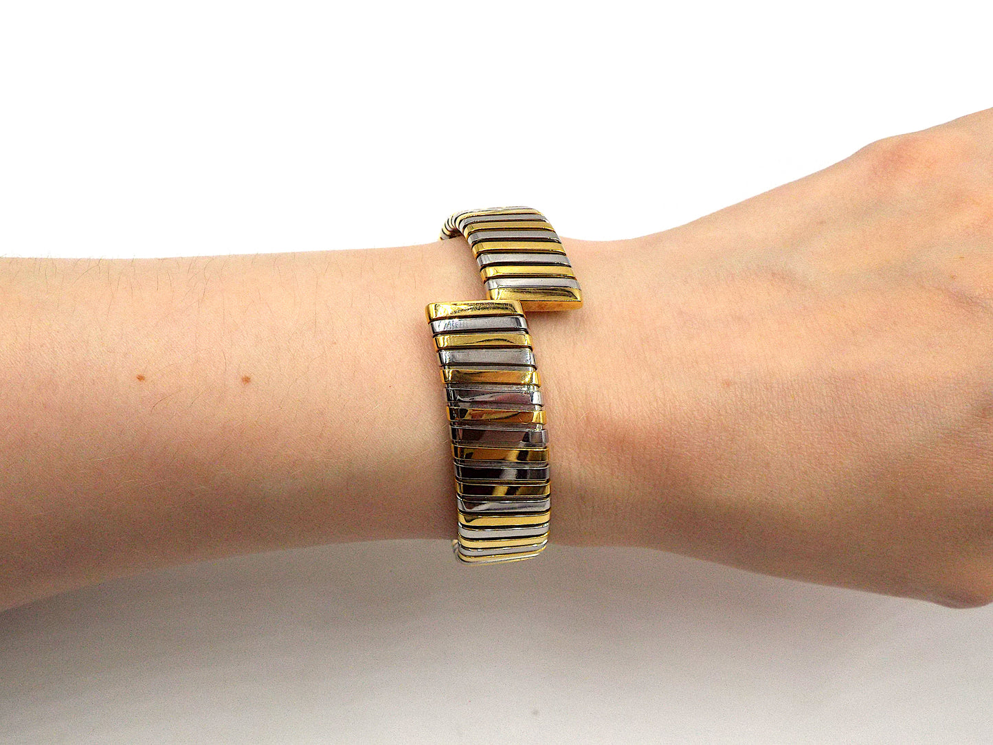 Bulgari Tubogas 18K Gold Flexible Cuff Bracelet