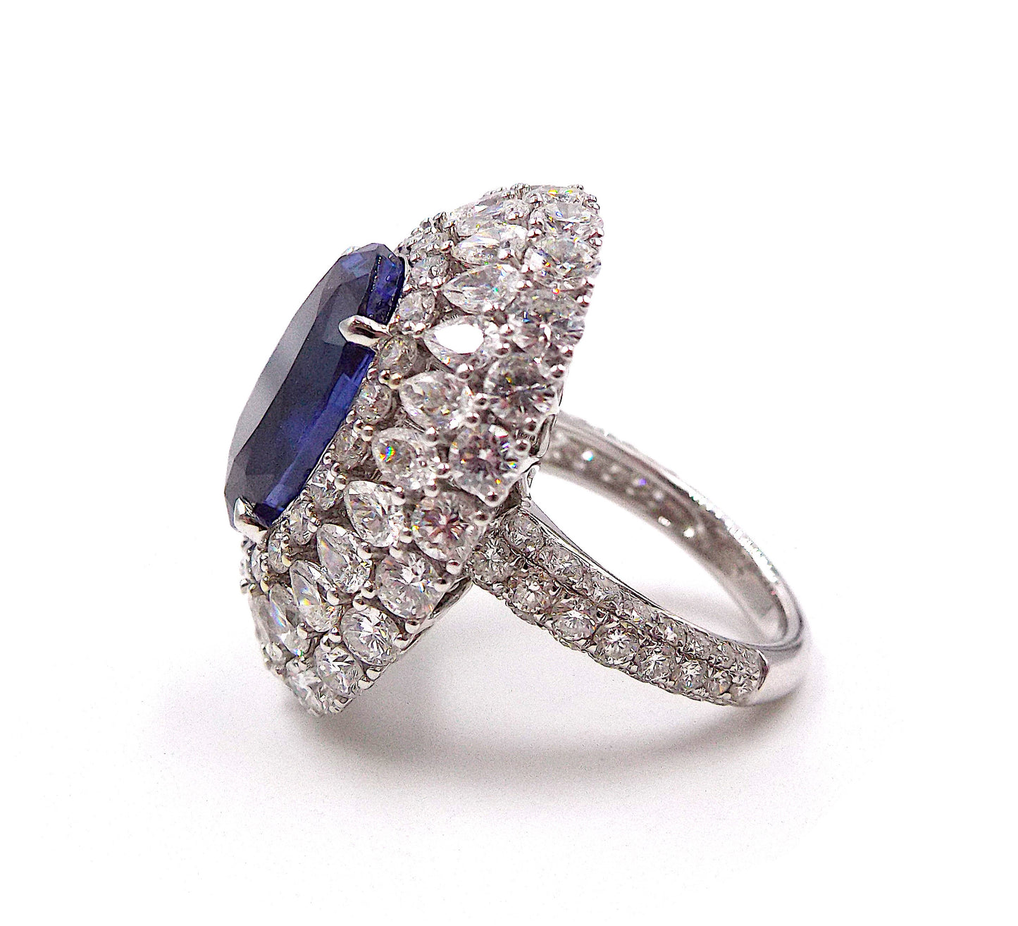 Ceylon Sapphire, Diamond, Gold Ring