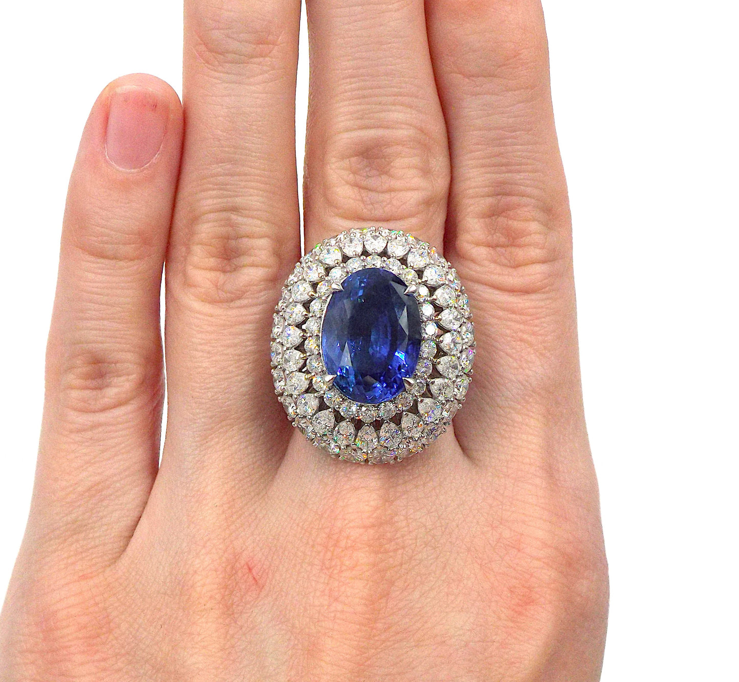 Ceylon Sapphire, Diamond, Gold Ring