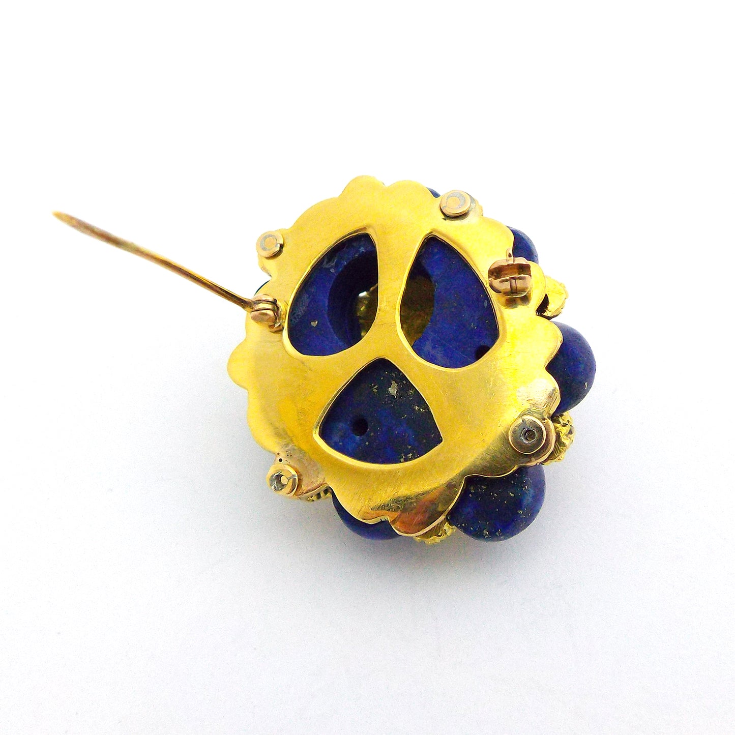 Wander 18K 750 Yellow Gold Lapis Lazuli Brooch Clip