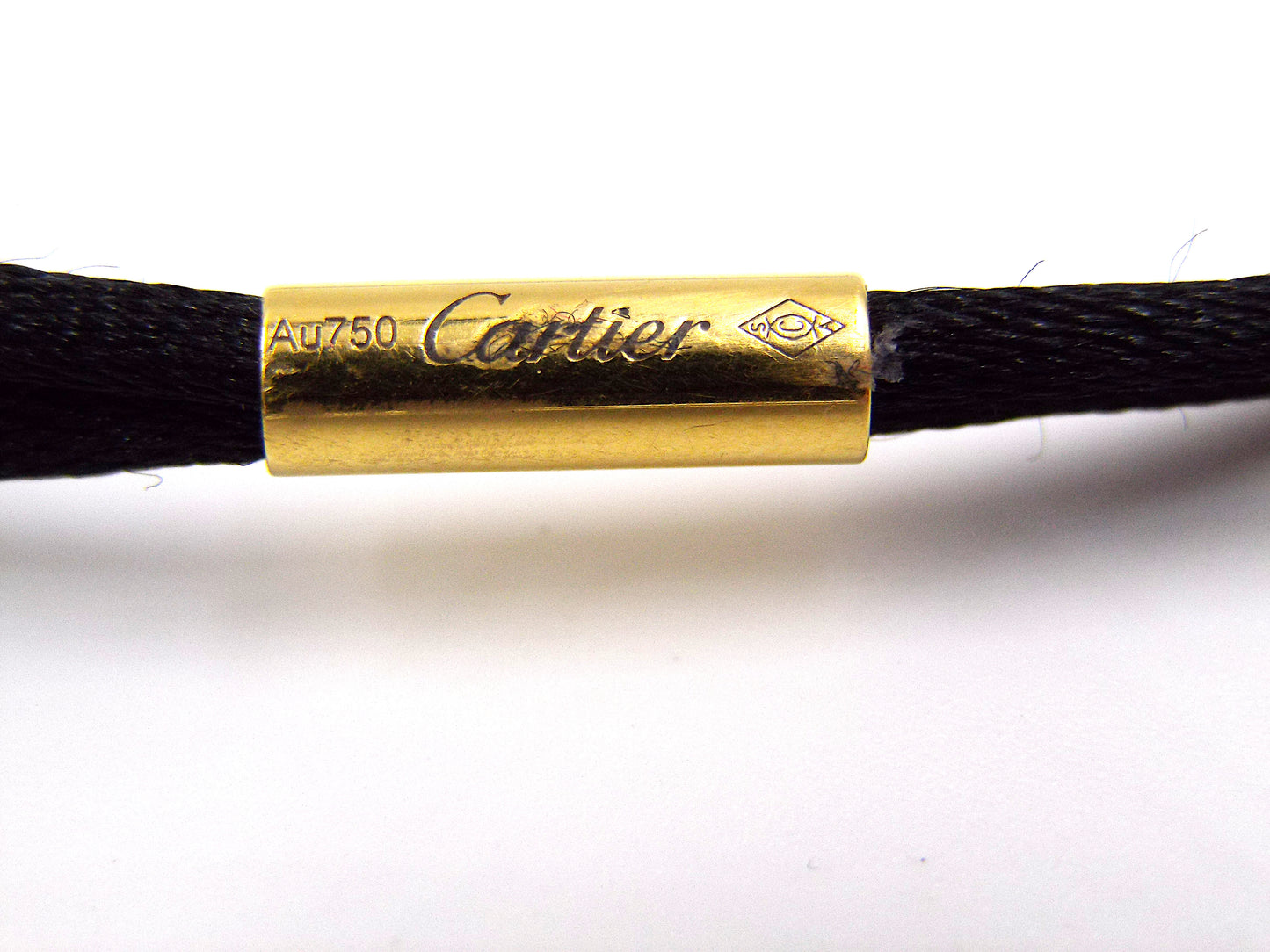 Cartier Panthere 18K Yellow Gold Pendant Necklace with a Black Cord