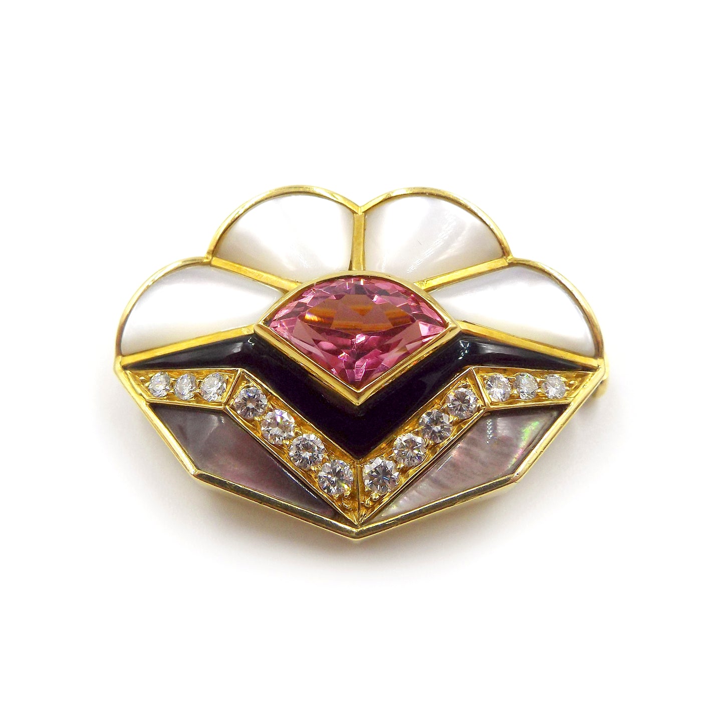 Bulgari Gem-set and Diamond Clip Brooch