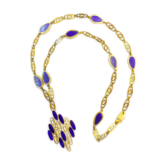 Vasellari 18K Yellow Gold Lapis Lazuli Pendant Necklace