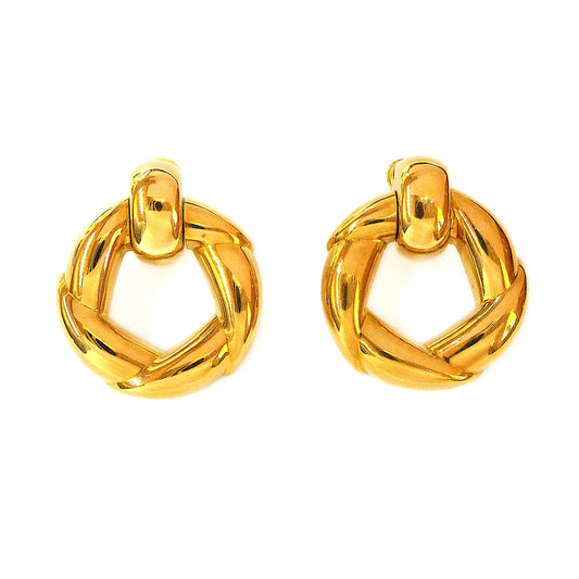 Cartier 18K Yellow Gold Hoop Earrings, 1993
