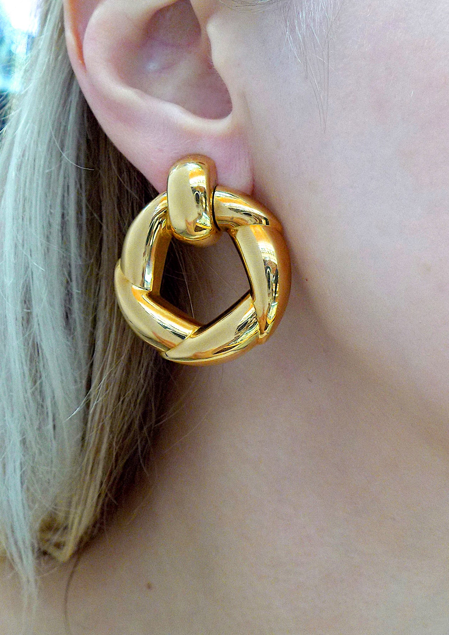 Cartier 18K Yellow Gold Hoop Earrings, 1993