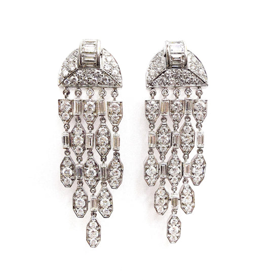 Cartier Diamond 18K Gold Dangle Earrings