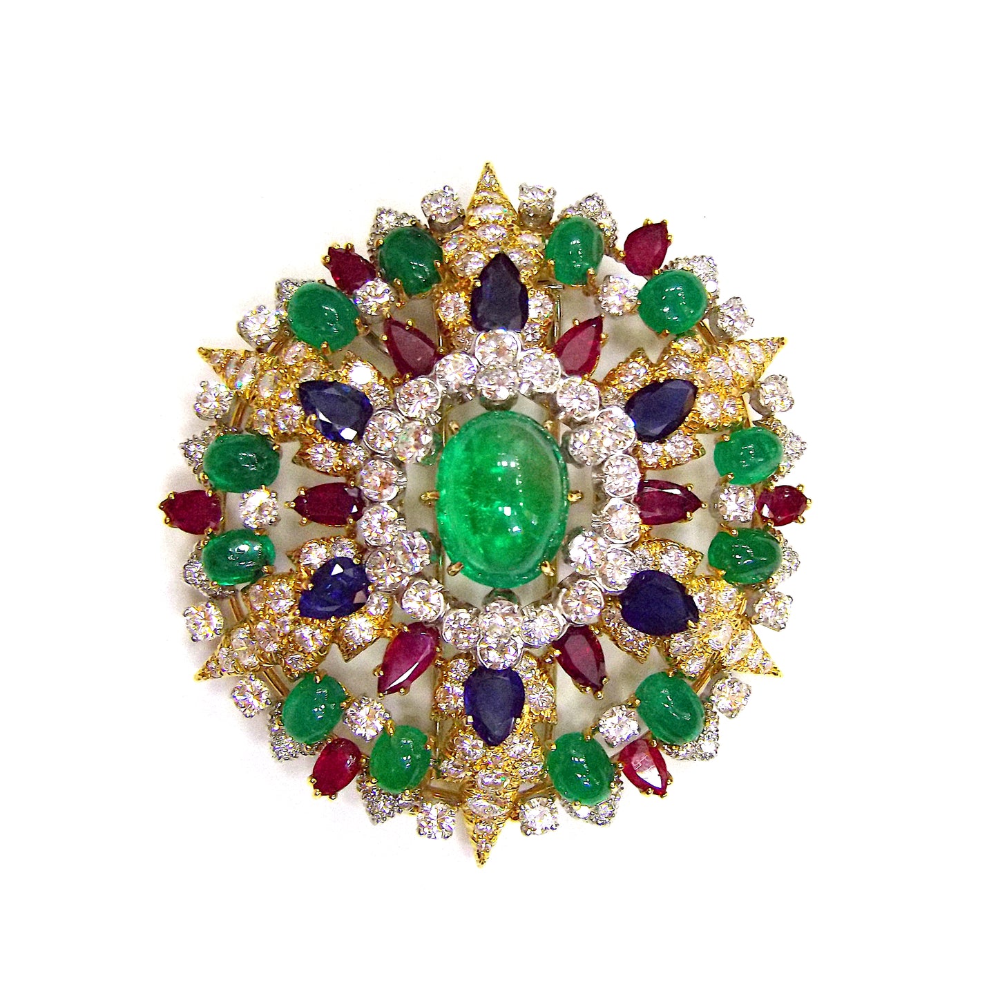 David Webb Gem-set and Diamond Pendant Brooch