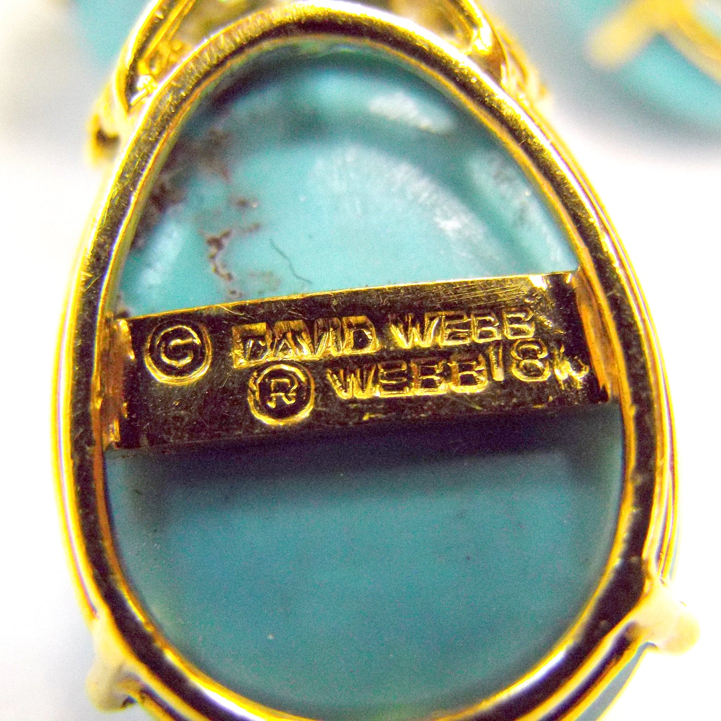 David Webb Gold Turquoise Diamond Clip-Brooch