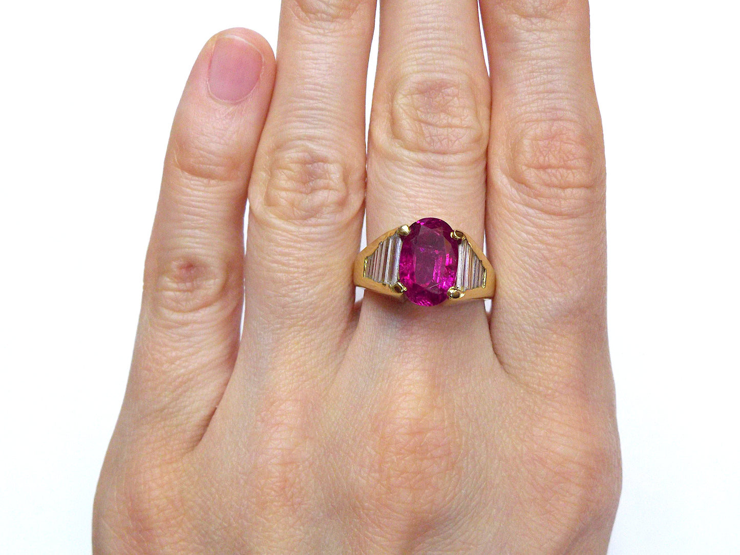 18K Gold Ruby Diamond Ring