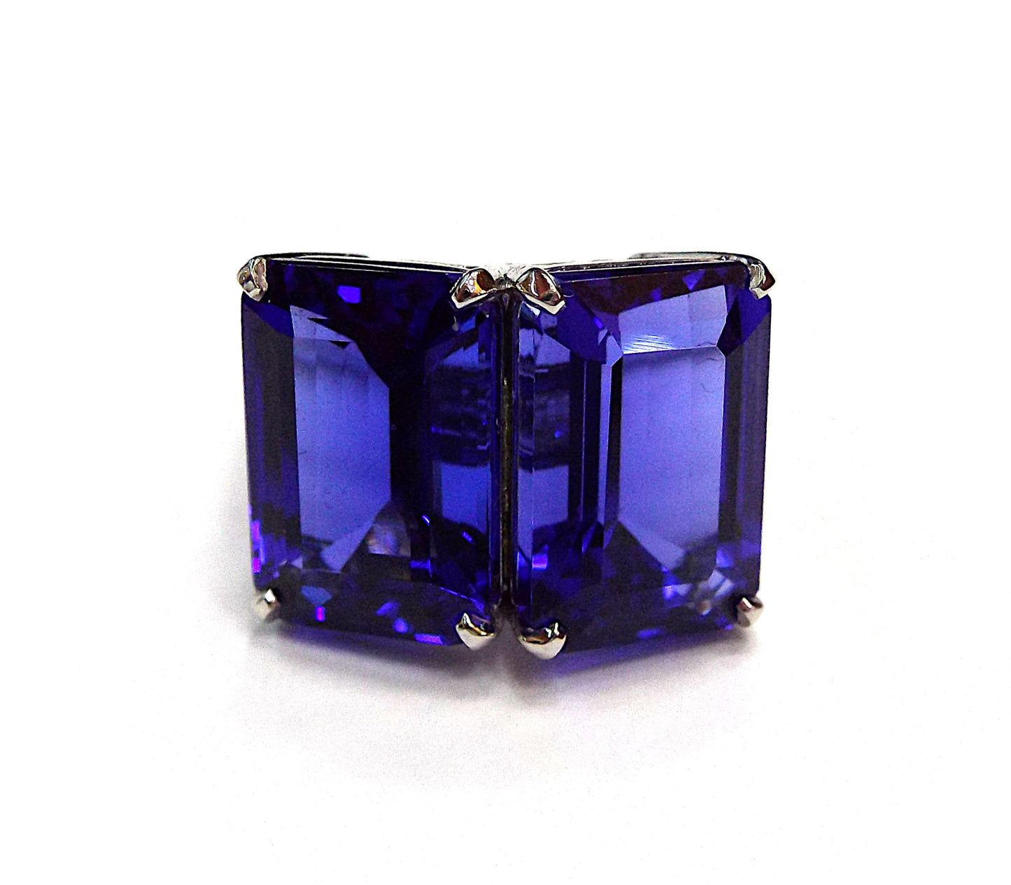 Twin-Stone Tanzanite Diamond Ring