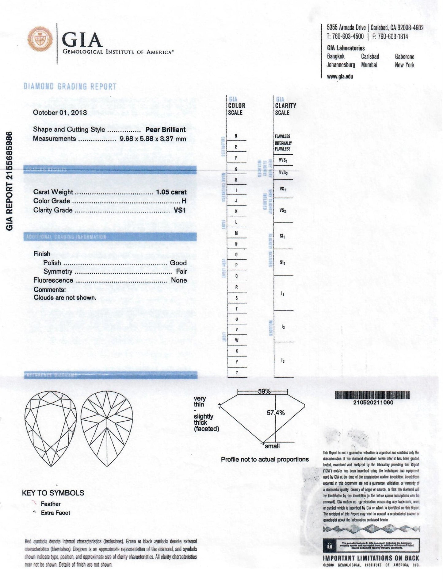 Platinum Diamond Necklace w/a GIA Certified Pear-Shape