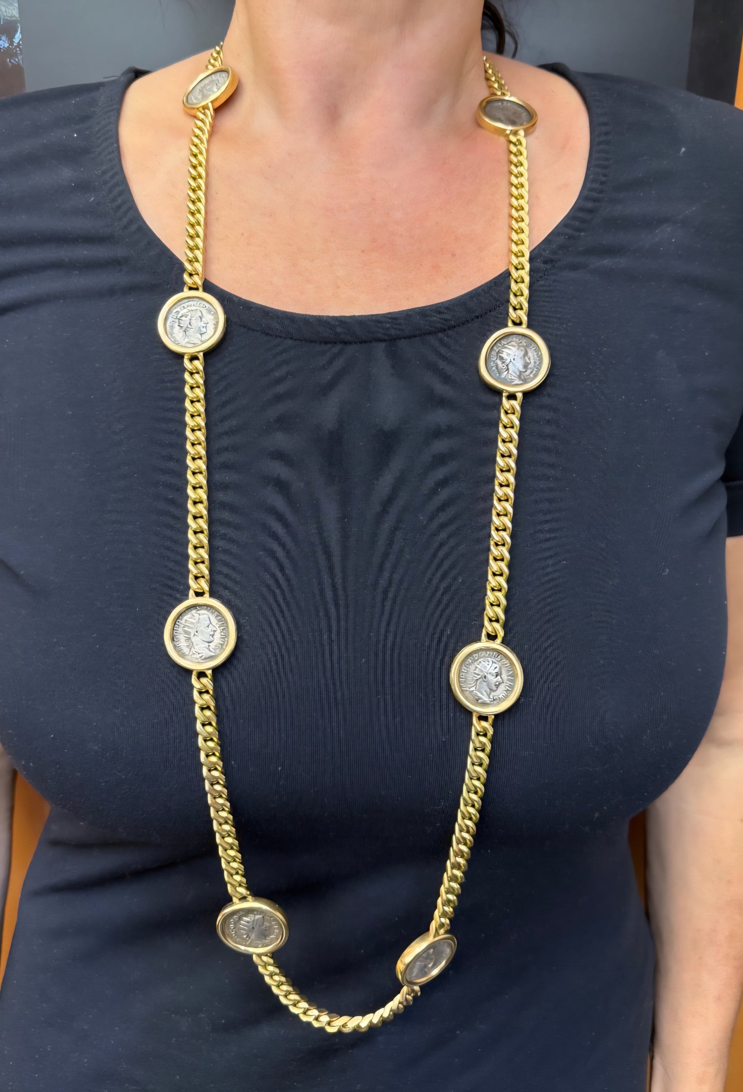 Bulgari 18K Gold 8-Coin Monete Chain Necklace