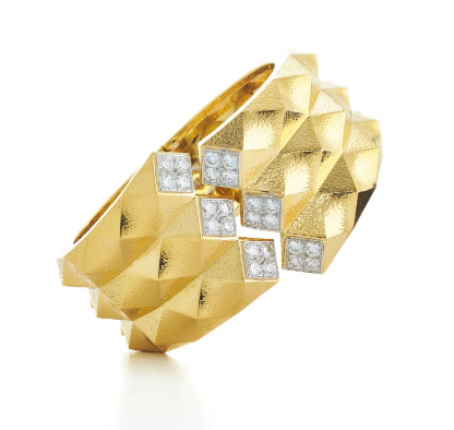 David Webb Origami Cuff Bracelet