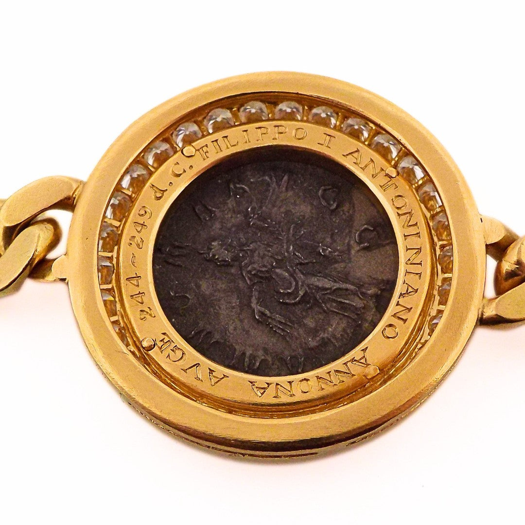 Bulgari 18K Diamond 'Monete' 7-Coin Chain Necklace