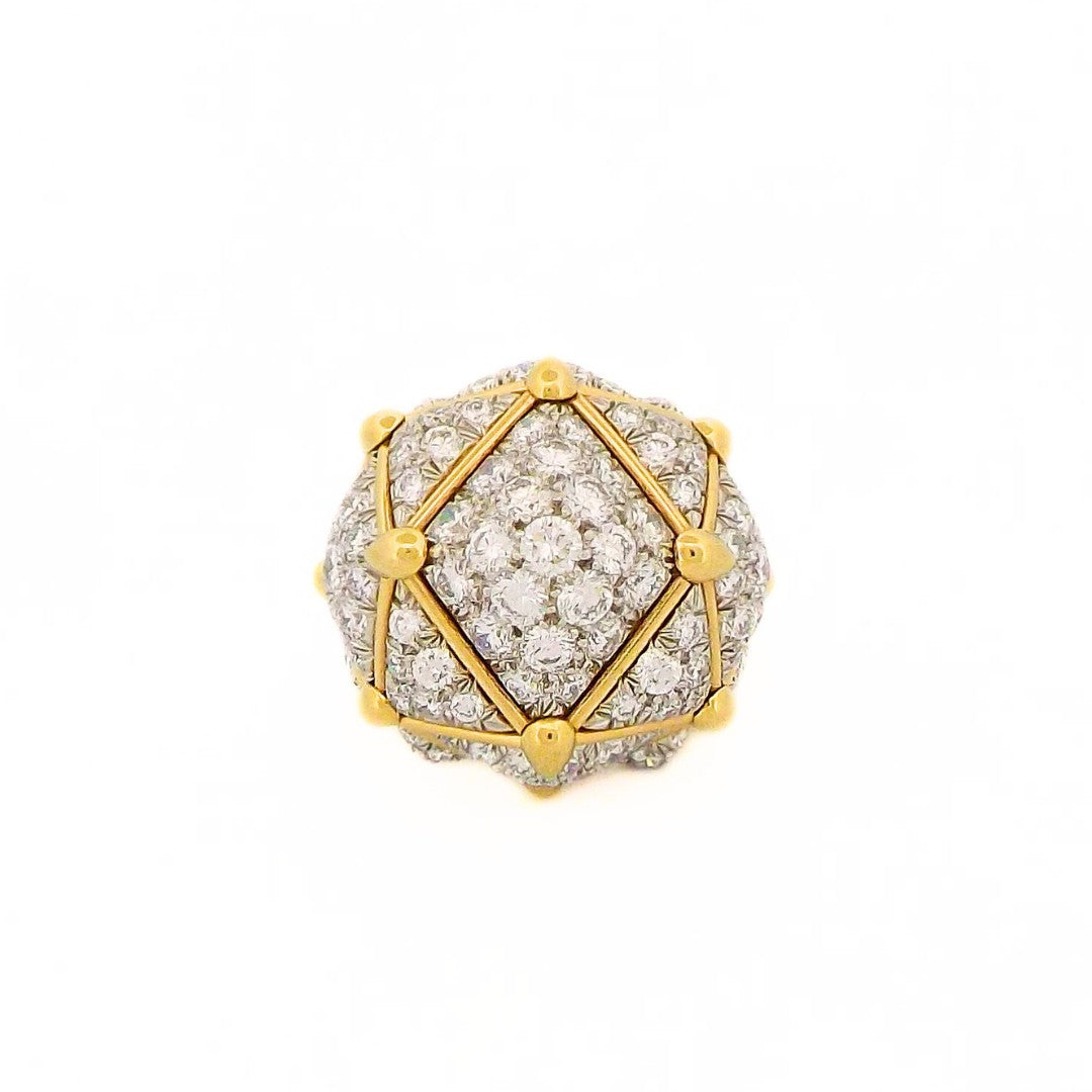 David Webb 18K Diamond Geodesic Dome Ring