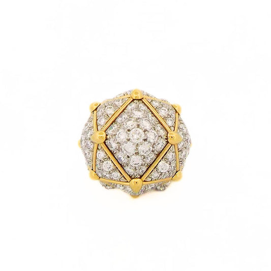 David Webb 18K Diamond Geodesic Dome Ring