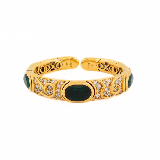 Marina B 18K Gold Green Tourmaline Diamond 'Onda' Bracelet