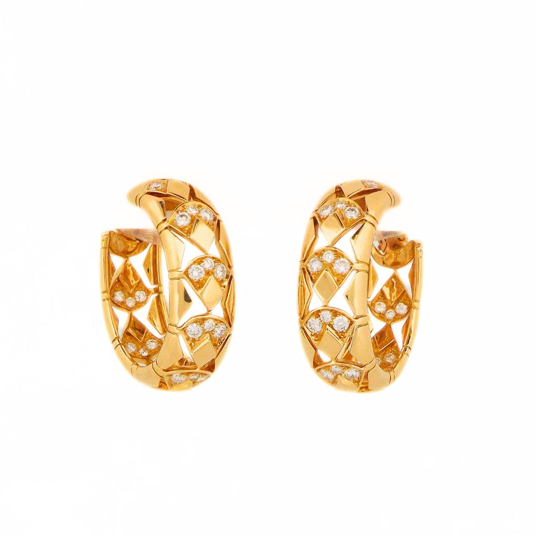 Cartier 18K Gold Diamond Hoop Earrings, France