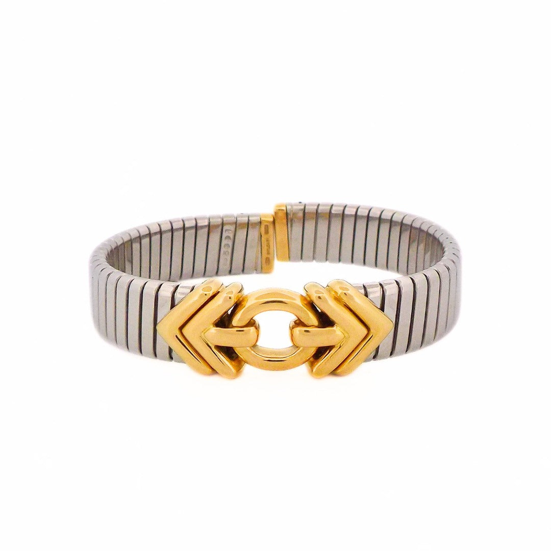 Bulgari 18K Gold Steel Tubogas Bracelet