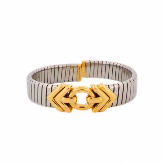 Bulgari 18K Gold Steel Tubogas Bracelet