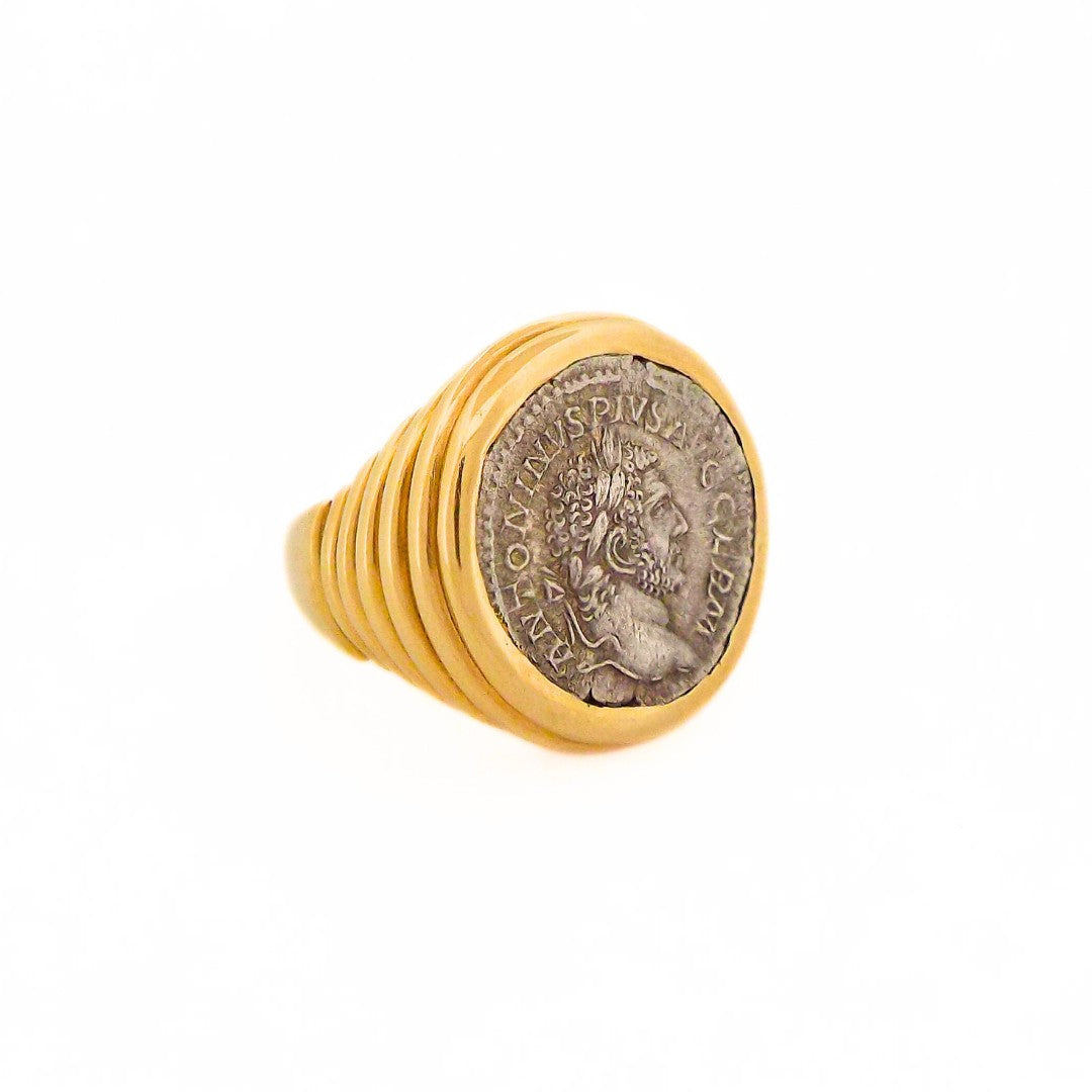 Bulgari 18K Gold Silver Monete Coin Ring